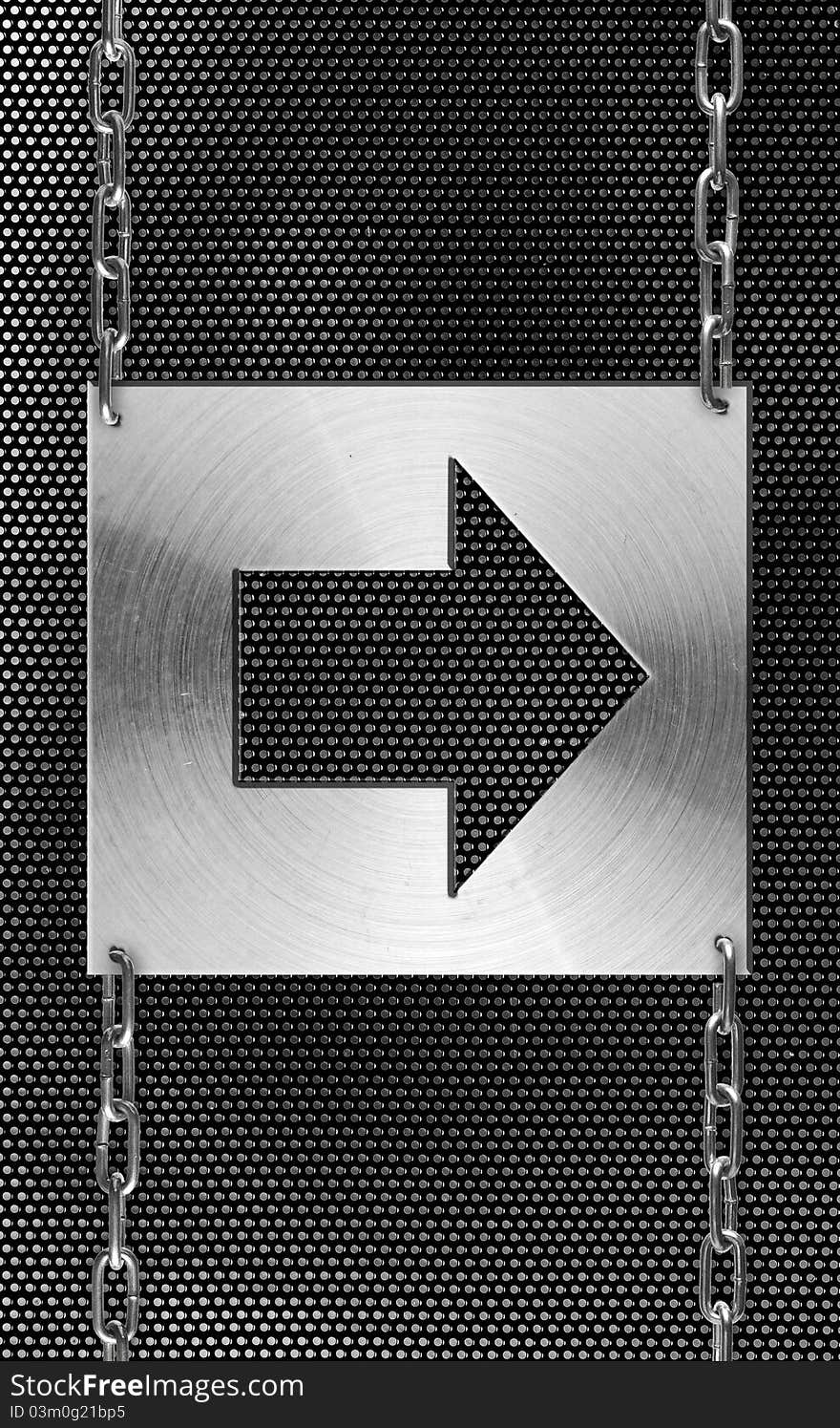 Abstract metal background. Download sign.