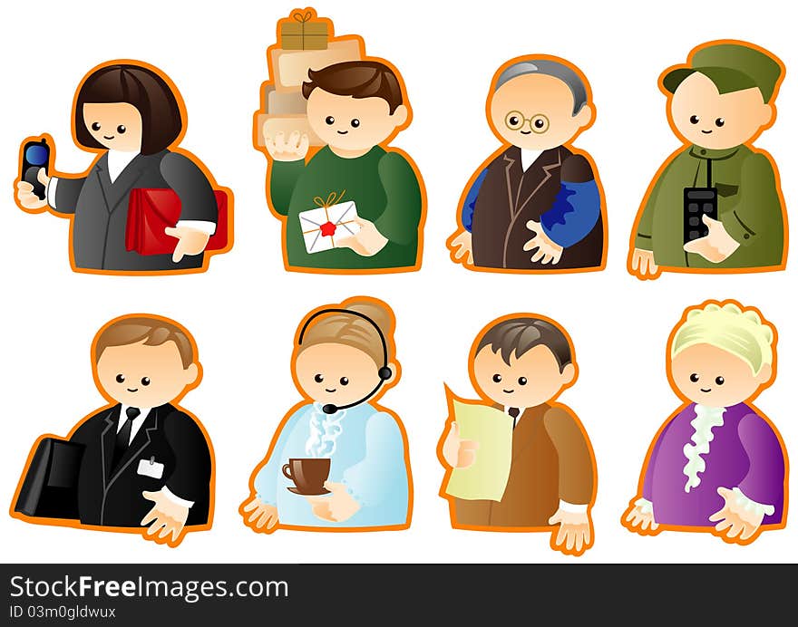 Office workers icon set ()