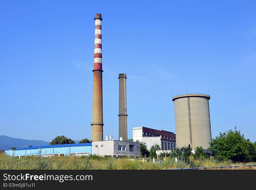 High chimney in old factory