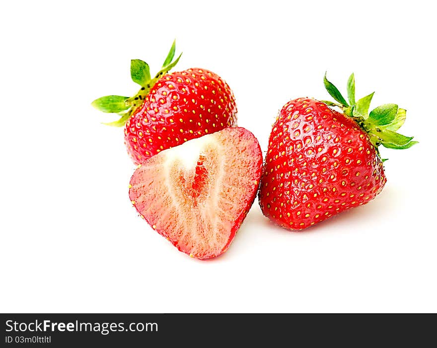 Beautiful strawberries on white background. Beautiful strawberries on white background