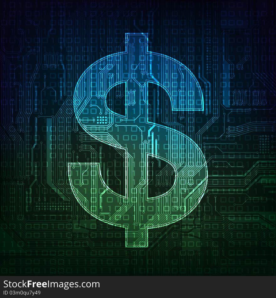 Electronic money illustration. Eps10 layered  file. Electronic money illustration. Eps10 layered  file.