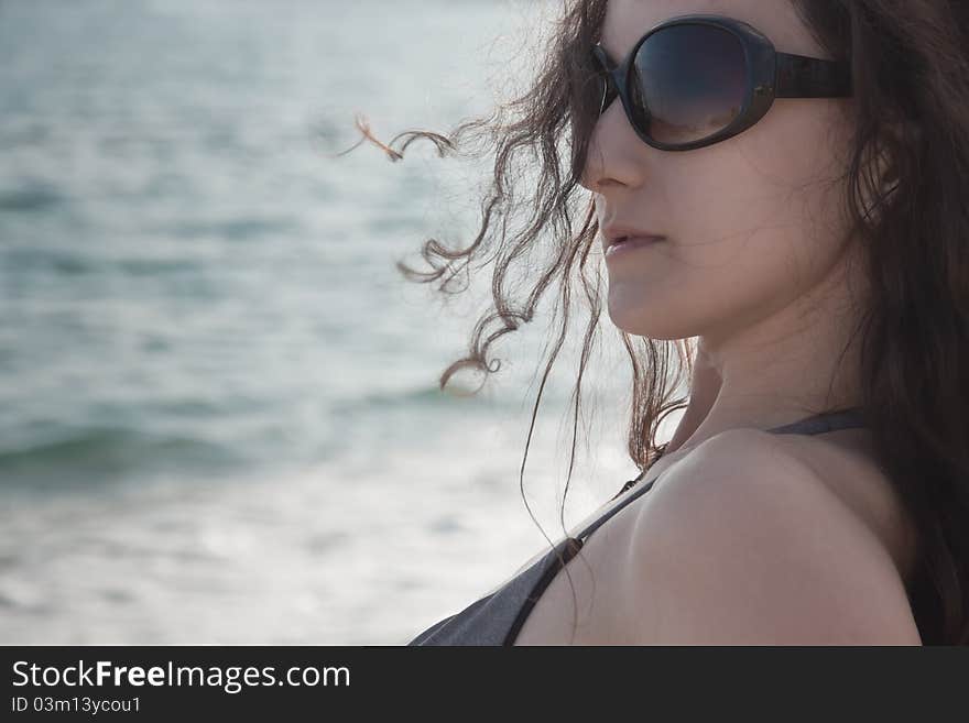 Woman on the sea