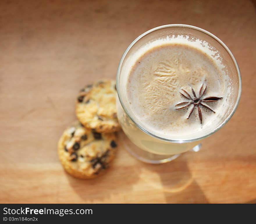 Cacao drink with star anise. Cacao drink with star anise