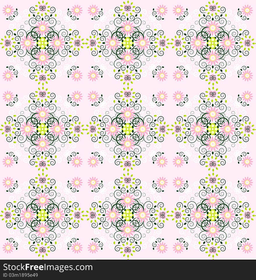 Pattern With Flower Seamless Texture