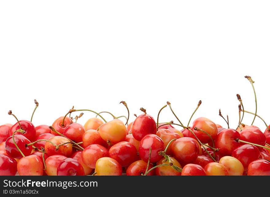 Ripe cherry isolated on white