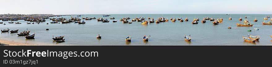 Lot Of Fishing Boats In Harbour