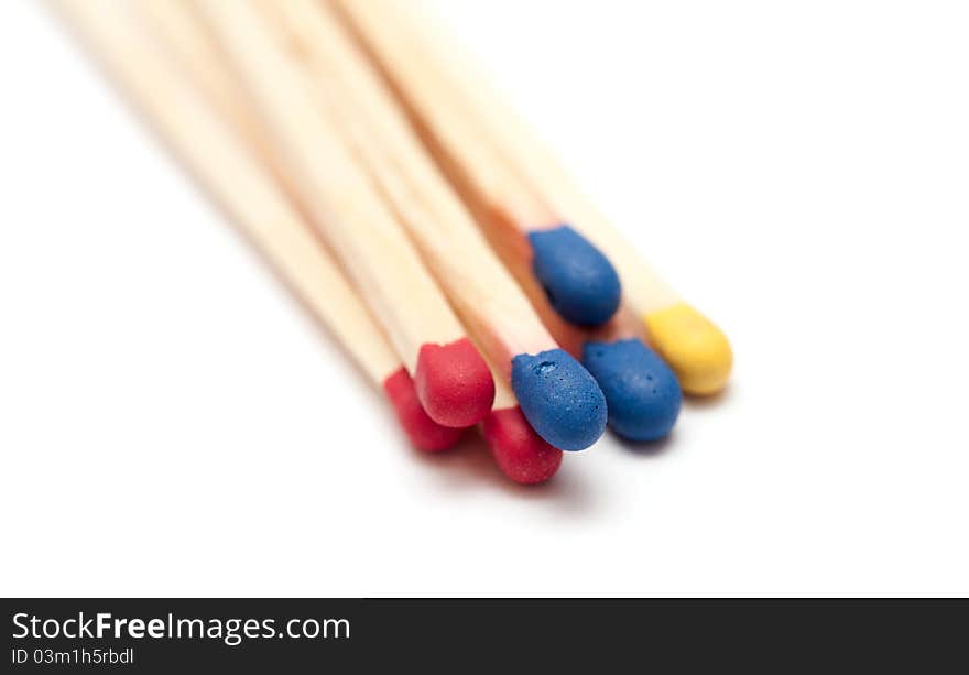 Wooden matches isolated on white background