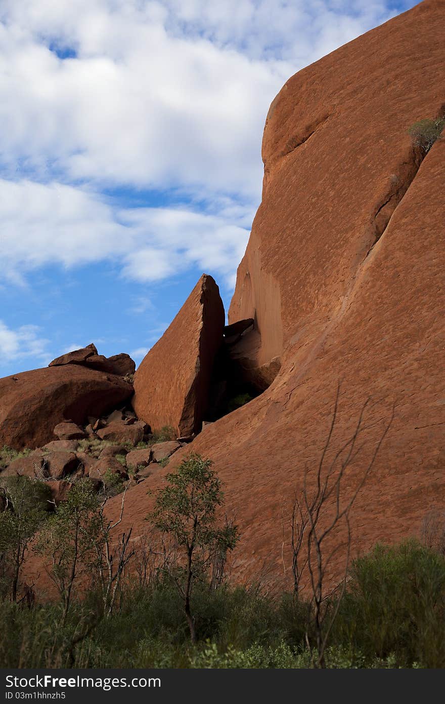 Red canyon in desert