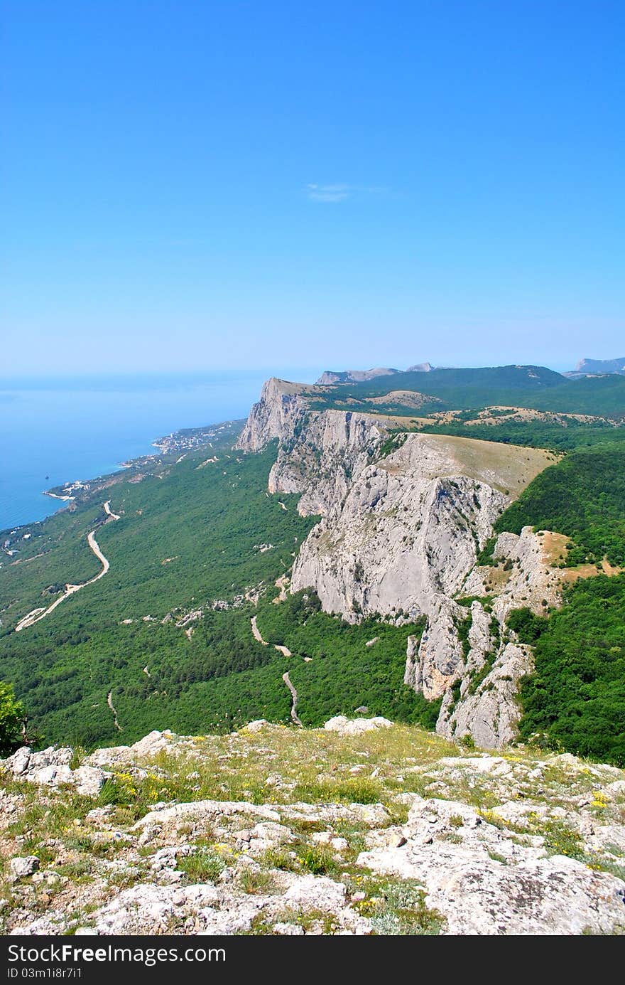 View from mountain in Crimea, Ukraine. View from mountain in Crimea, Ukraine