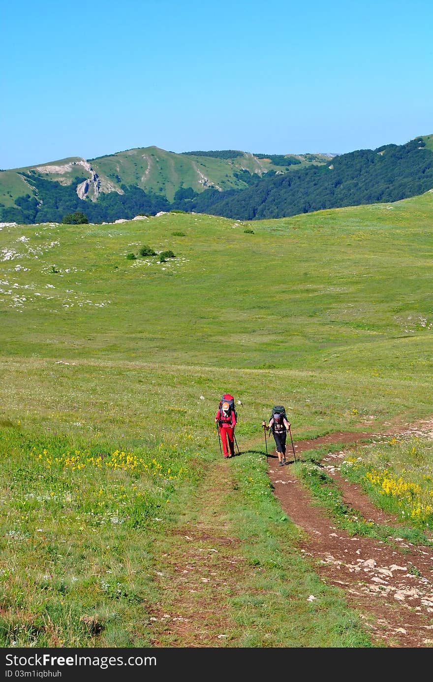 Girls Hiking