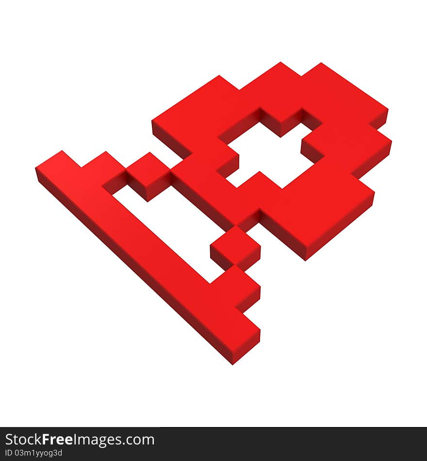 3d woman pixel icon