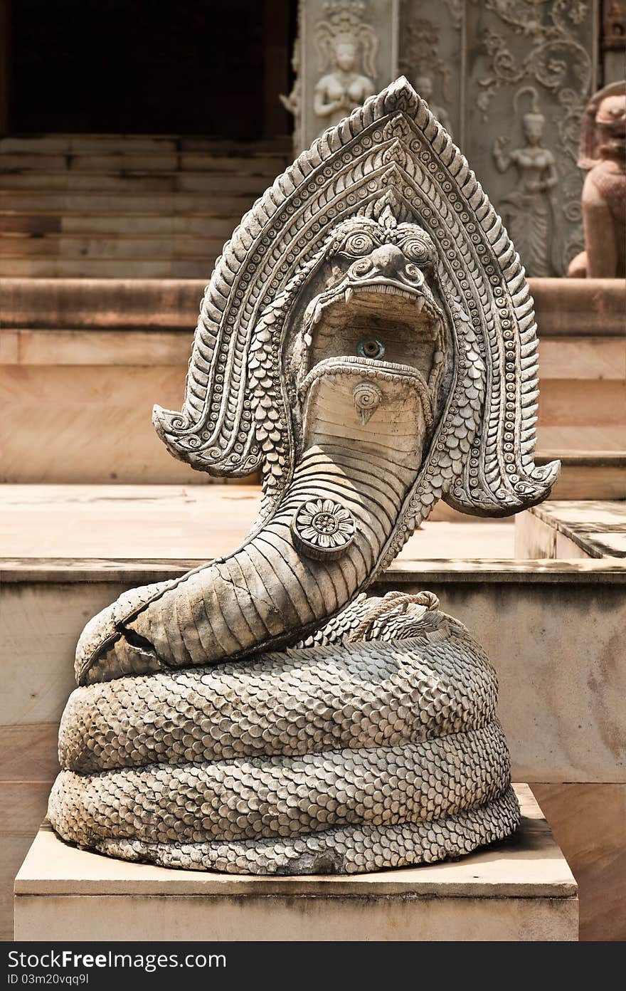 Naga statue at the temple in Thailand. Naga statue at the temple in Thailand.