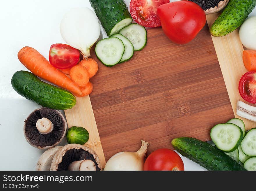 Fresh vegetables on the board