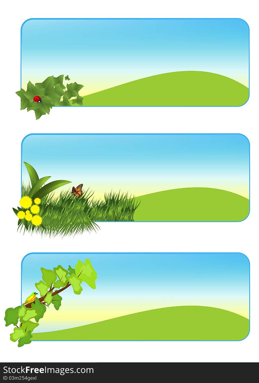 Summer banners, cdr vector