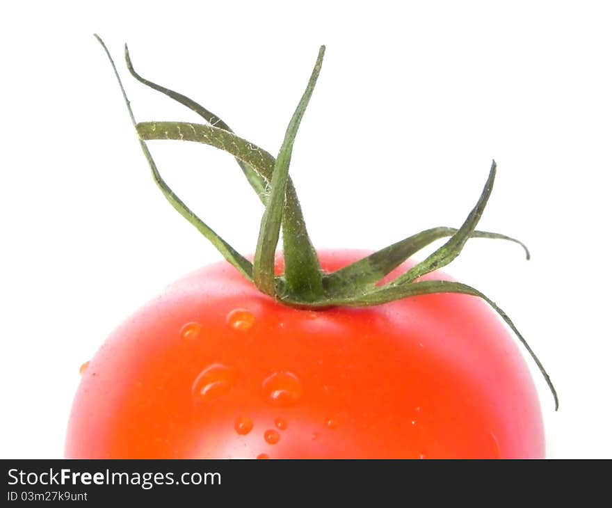 Red ripe tomato is shown in the picture. Red ripe tomato is shown in the picture.