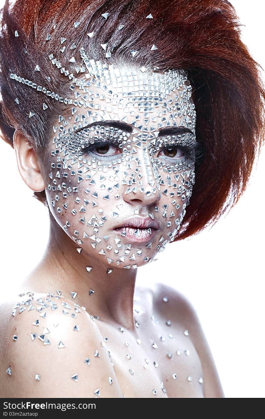 Beauty Woman In Futuristic Makeup