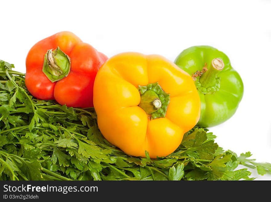 Fresh sweet pepper isolated on white background. Fresh sweet pepper isolated on white background