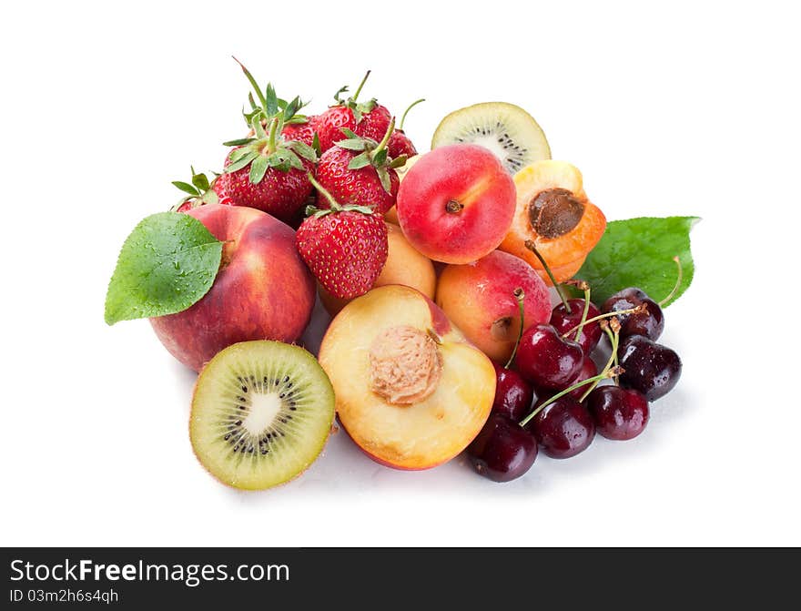 Fresh fruits isolated on a white background