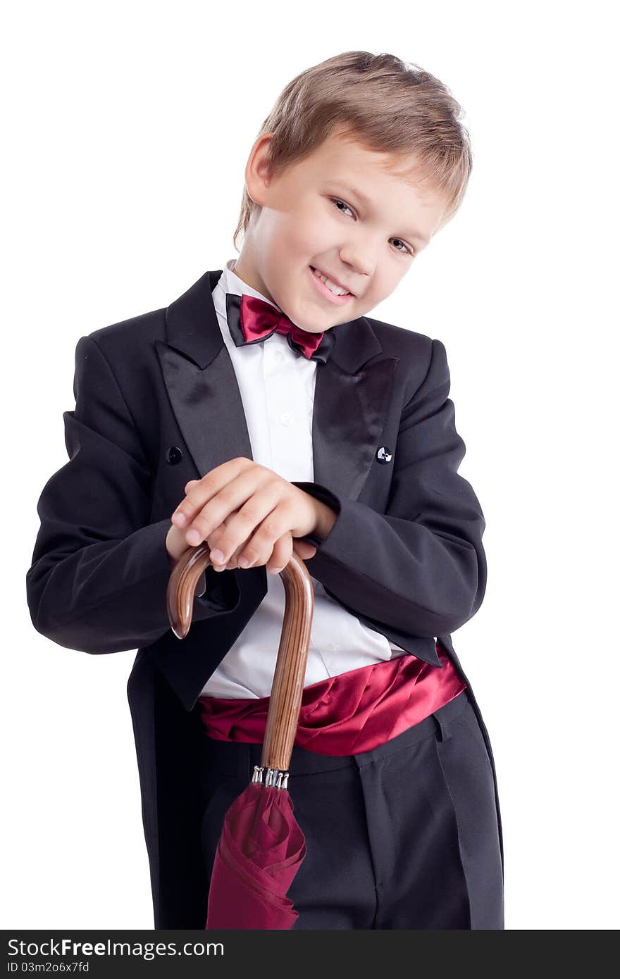 Foto-little boy with umbrella