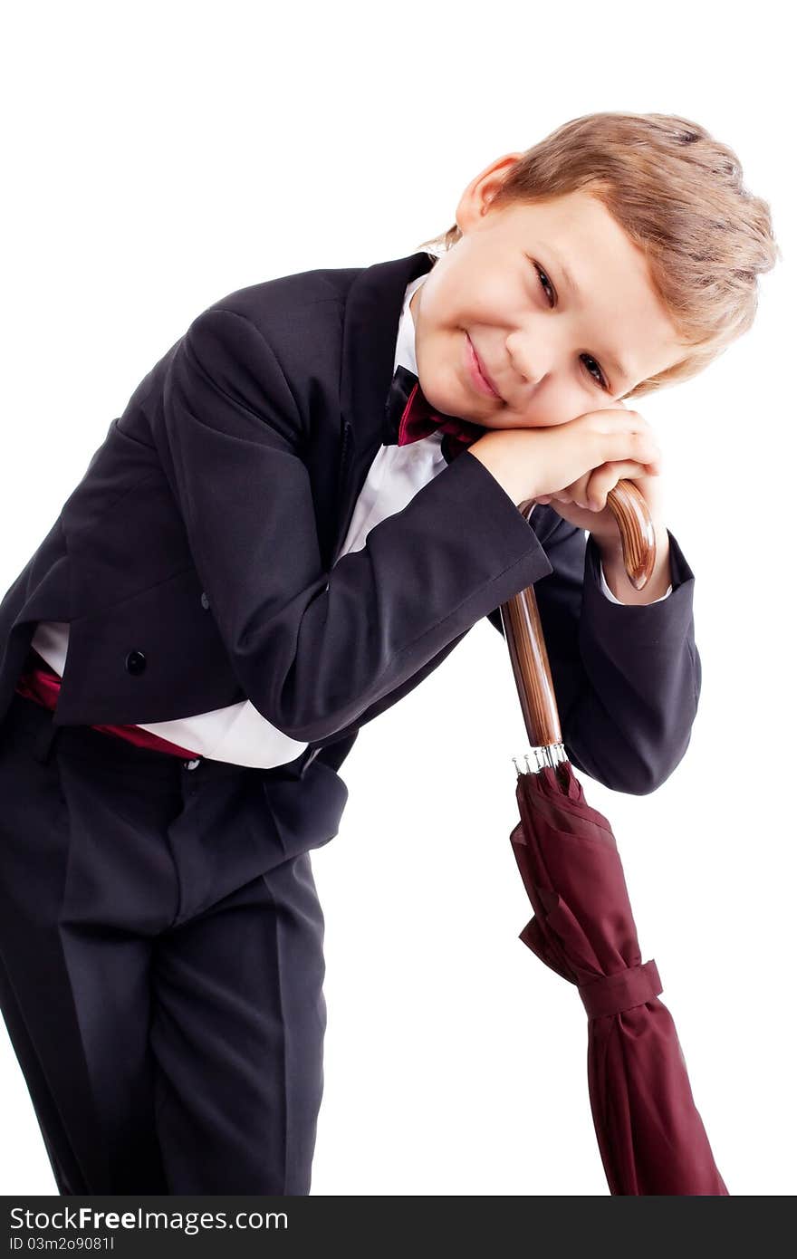 Foto-little boy with umbrella