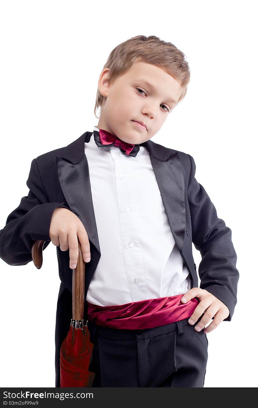 Foto-little boy with umbrella