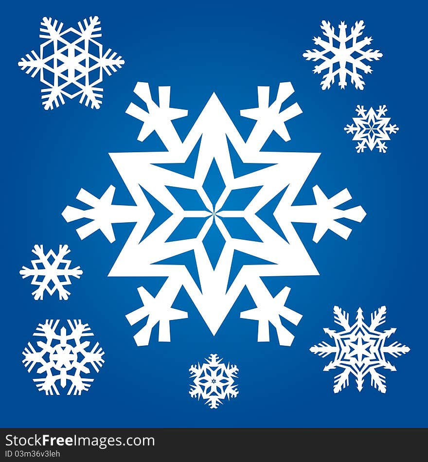 Set from original decoration snowflakes. Set from original decoration snowflakes