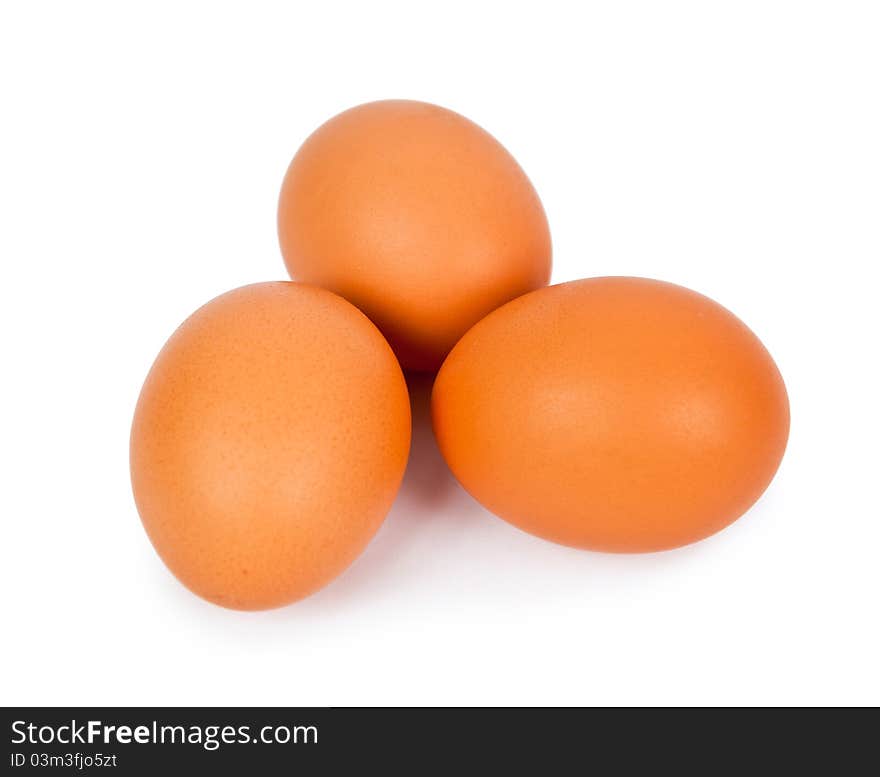 Eggs on a white background