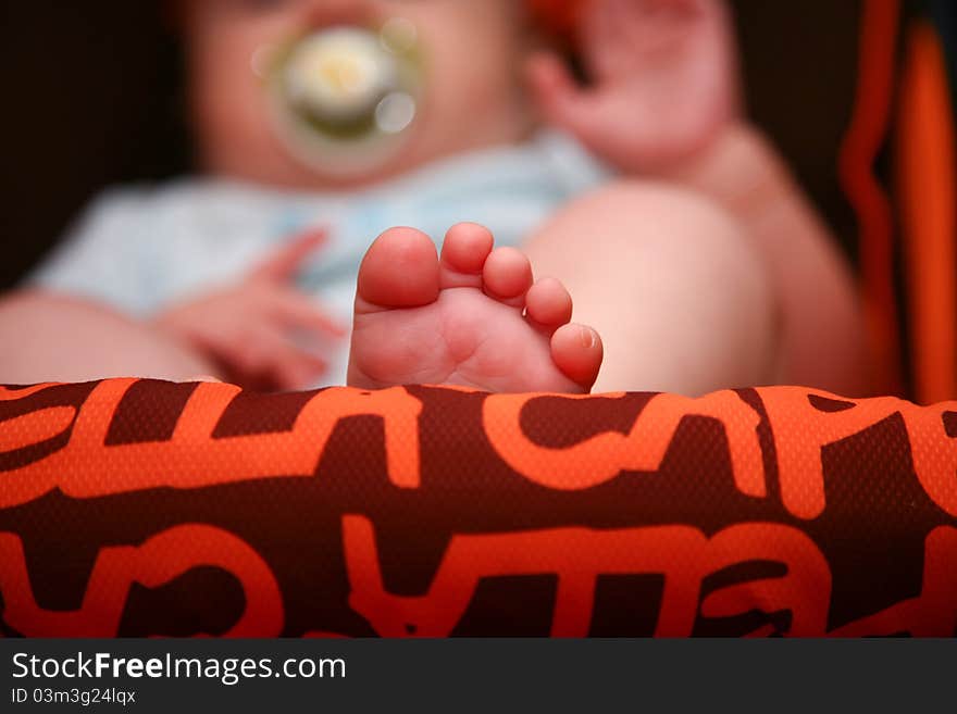 Closeup shot of baby feet