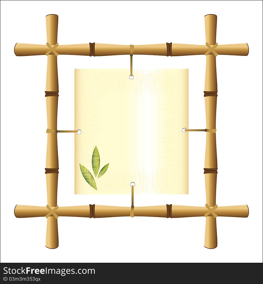 Bamboo frame with a blank sheet of papyrus