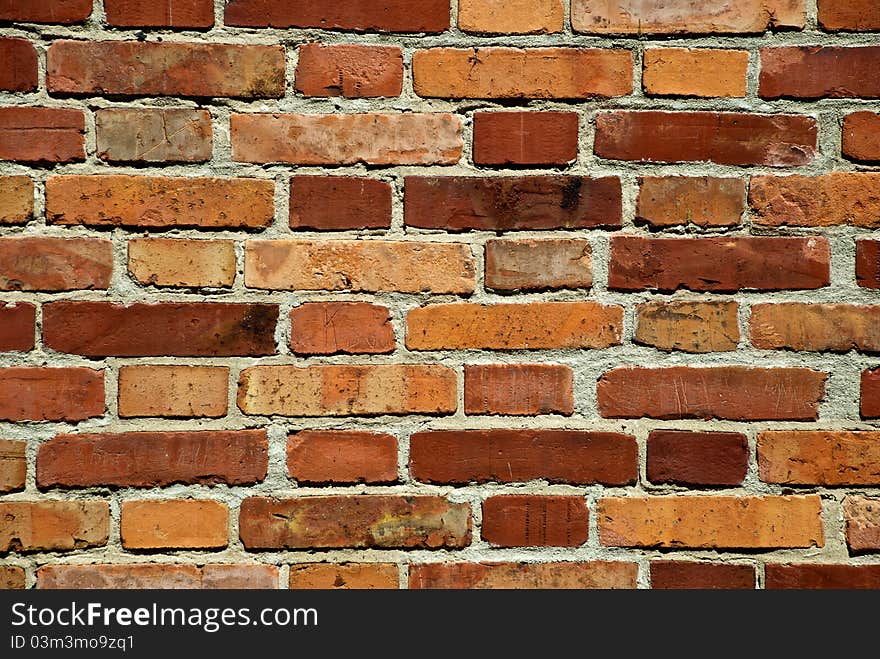 Brick wall in the historic medieval city of Sandomierz Cathedral in central Poland