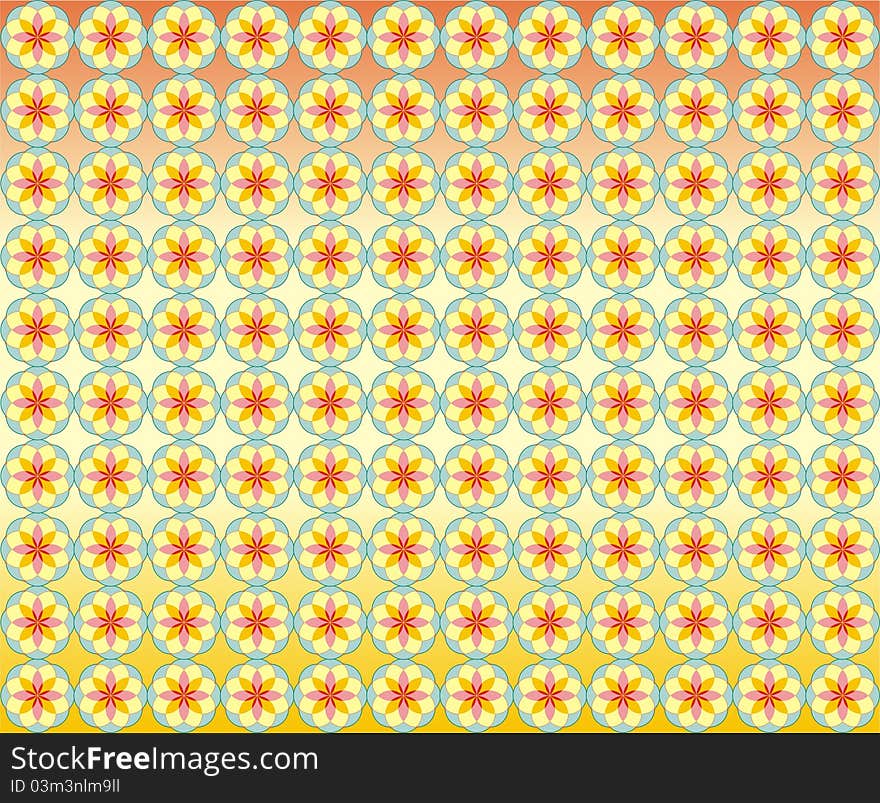 Pattern with floral ornament on color background. Pattern with floral ornament on color background