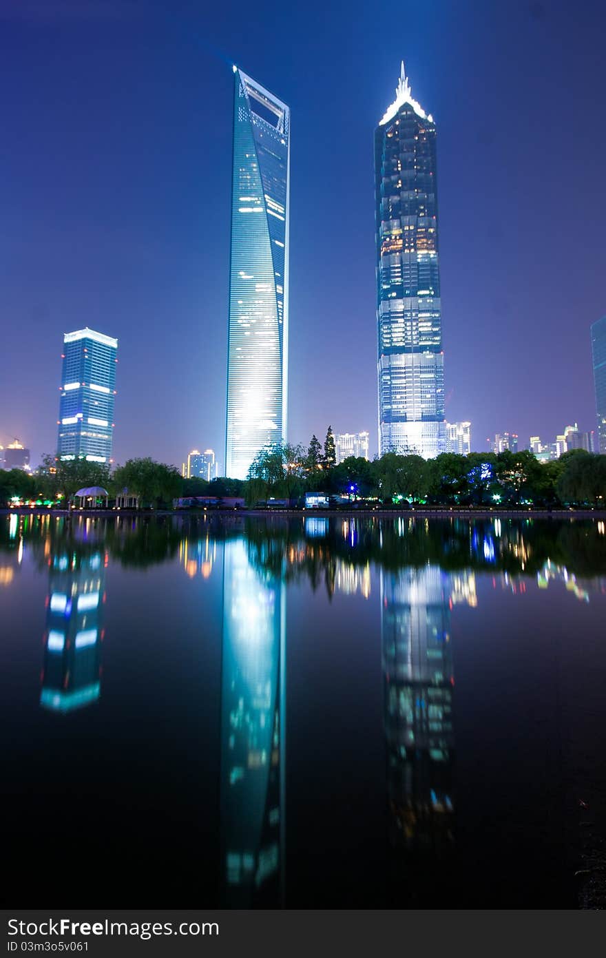 The night view of the lujiazui financial centre in shanghai china. The night view of the lujiazui financial centre in shanghai china.