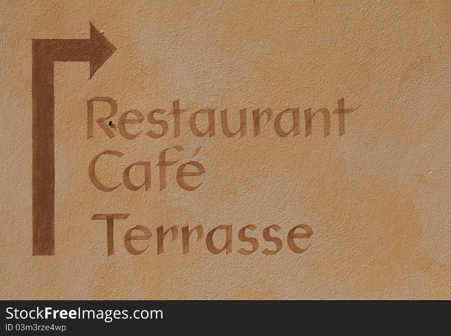 Sign cafe, terrace, restaurant