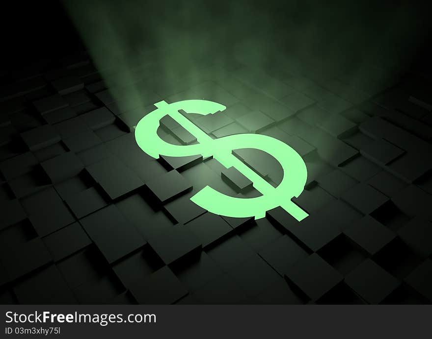 Glowing Dollar symbol