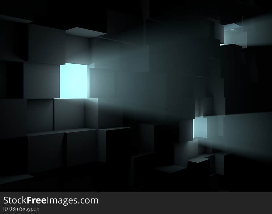 Volumetric cube wall