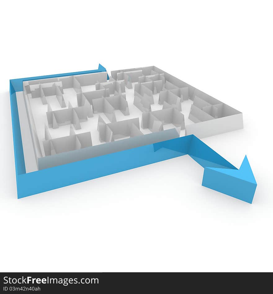 Maze next to the arrow that goes. Maze next to the arrow that goes