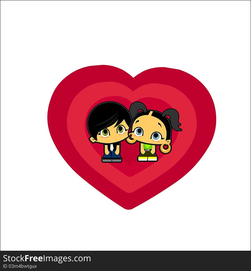 Icon love boy and girl illustration