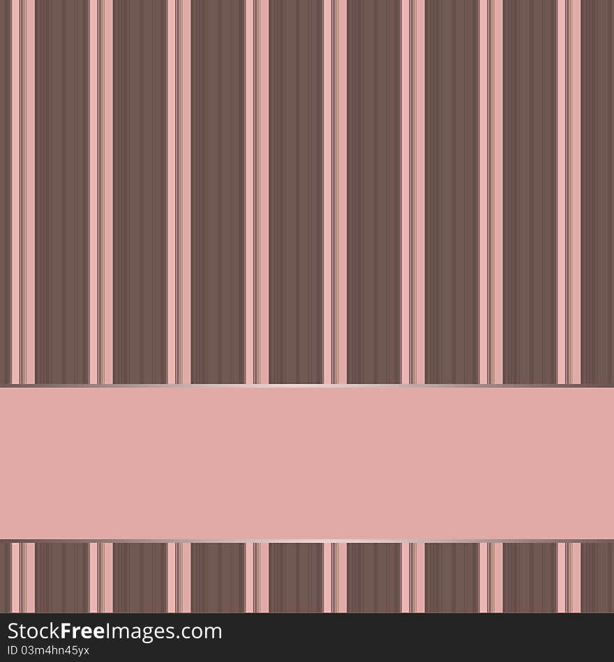 Striped background with banner, variable width stripes