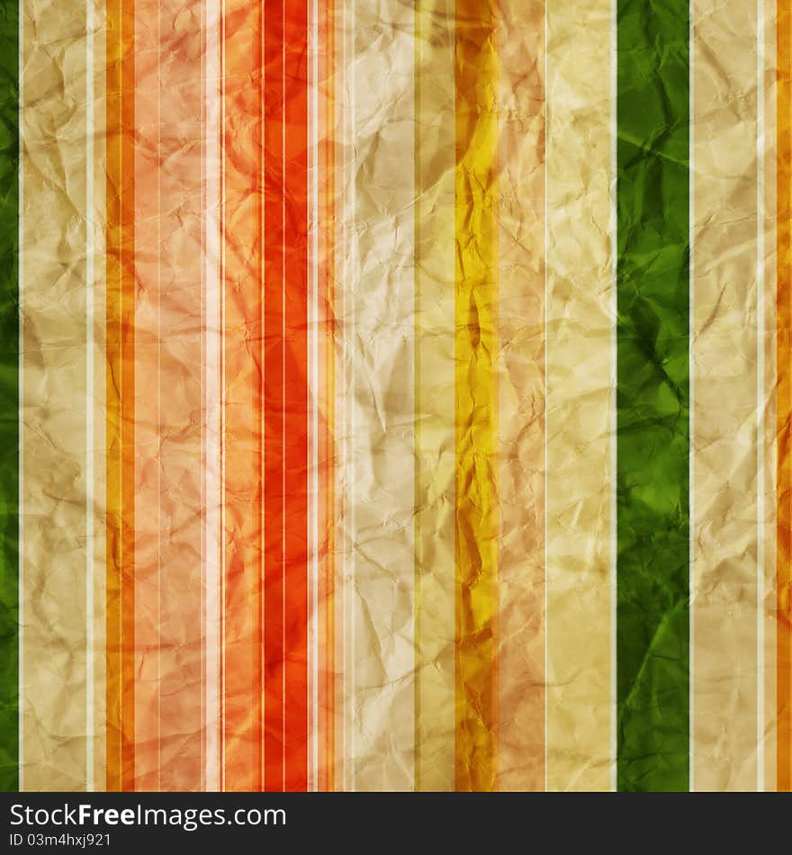 Striped Crumpled  Paper Background