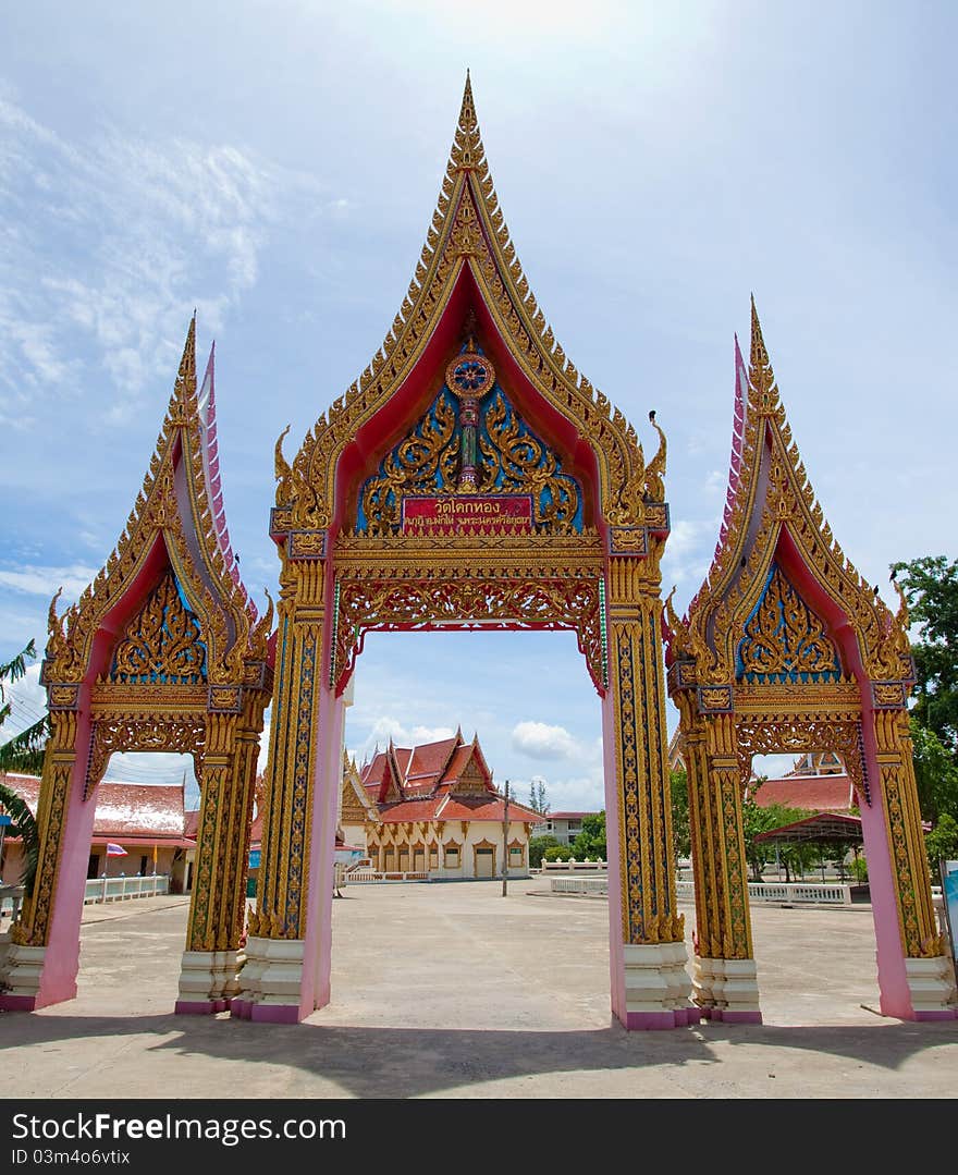 Temple gold portal in Thailand. Temple gold portal in Thailand