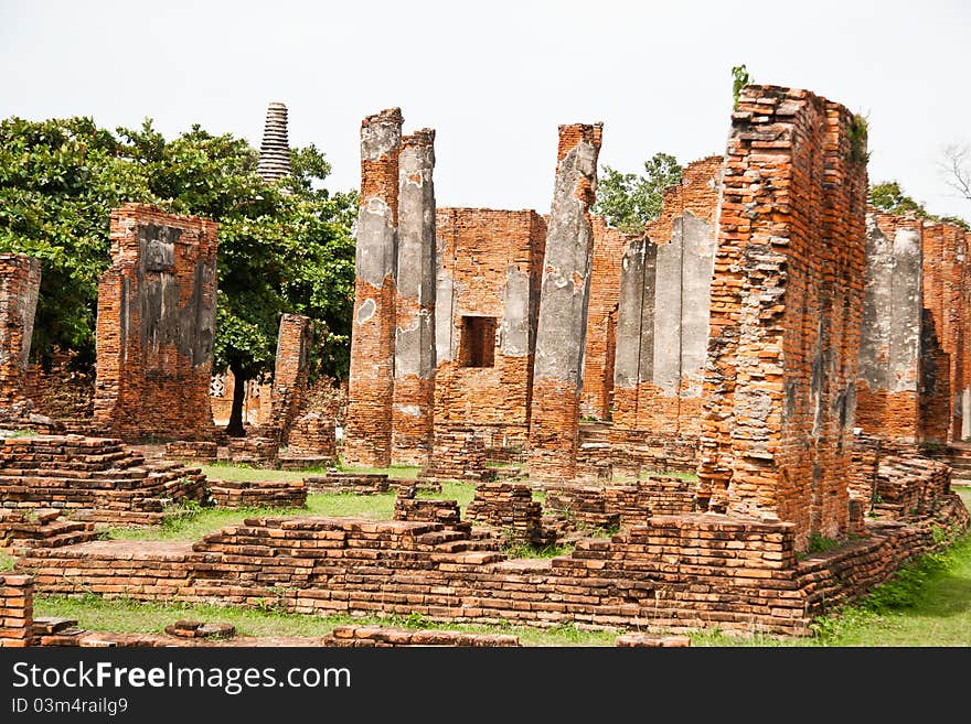 The ruins of Wat Mahathat in Ayutthaya.