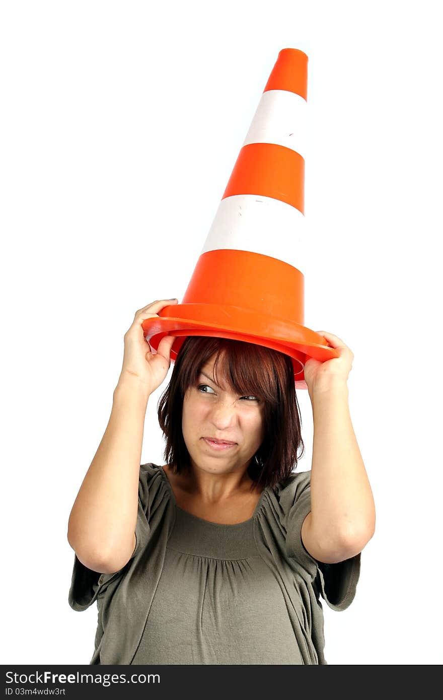 Girl With Traffic Cone