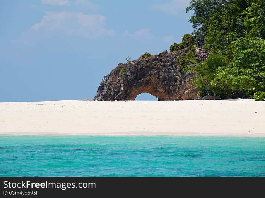 Arch with beach in Thailand