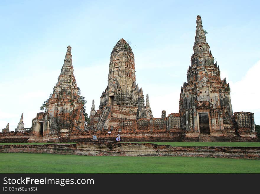 Ruined pagoda in Ayuthaya, Thailand.