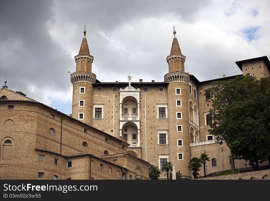 A castle of urbino a renaissance city of center of italy
