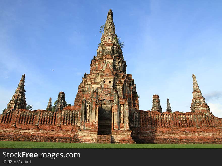 Ruined pagoda in Ayuthaya, Thailand.