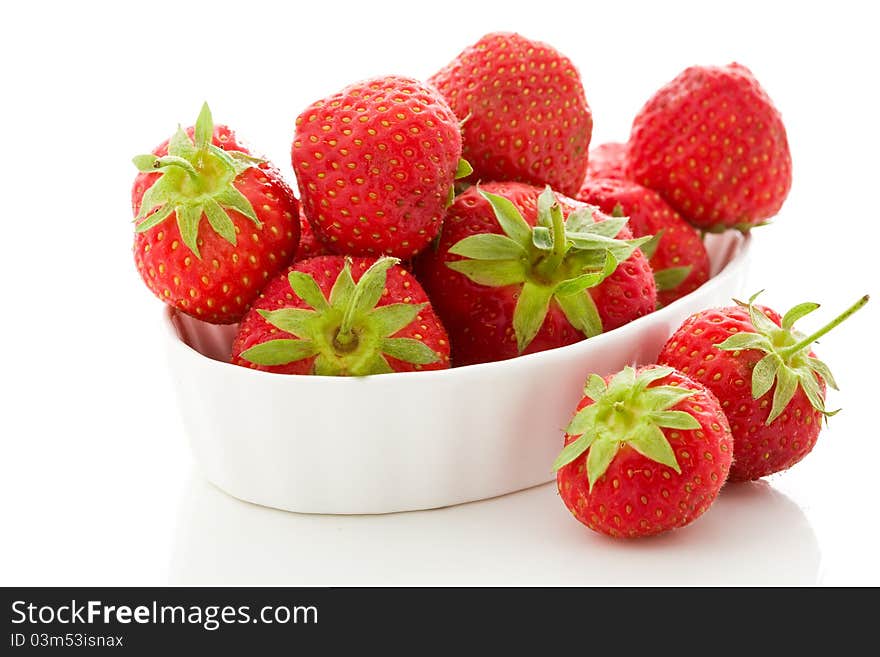 Photo of delicious strawberries on white isolated background. Photo of delicious strawberries on white isolated background