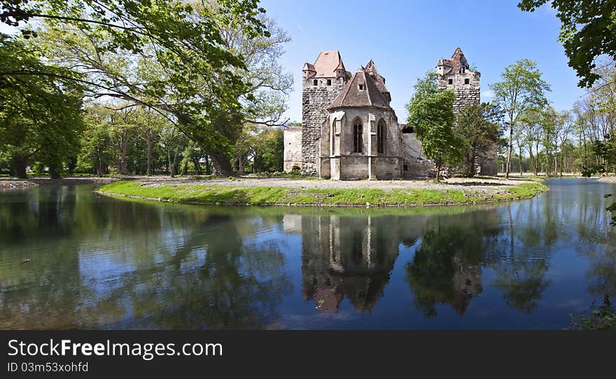 Ancient Ruin Of The Castle Pottendorf Austria