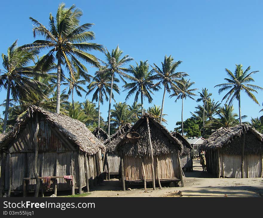 Malagasy remote village in the far south if the country. Malagasy remote village in the far south if the country