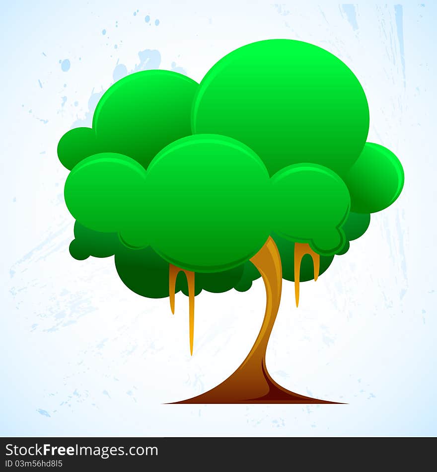 Illustration of growing tree on white background. Illustration of growing tree on white background